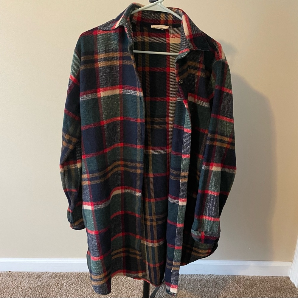 Longline Oversized Flannel Shacket